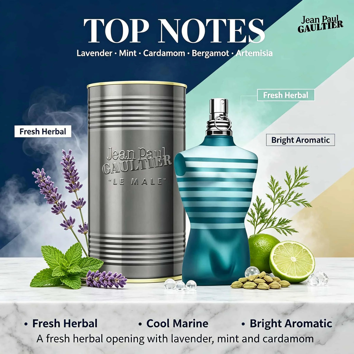 Jean Paul Gaultier Le Male Eau de Toilette 4.2oz 125ml, fresh lavender vanilla