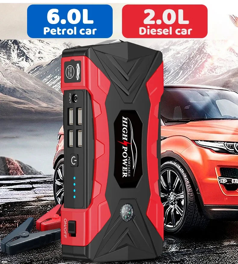 Car Jump Starter 1000A Peak Power Portable Auto Battery Booster 12V Jump Starter Power Bank Emergency Car Starter USB Charger Vehicle Booster Pack