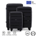 Set of Suitcases in POLYPROPYLENE/ 20", 24", 28" 75 × 50 × 30 cm / 65 × 44 × 25 cm / 55 × 39 × 20 cm, Hawfinch Champagne Color DAMAGE-RESISTANT TELESCOPY HANDLE, 4 double 360° wheels, Combination Lock, side and top han
