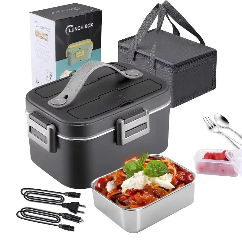 DWiusty 2-in-1 electric lunch box leak-proof portable food warmer 1.5/2/2.5 L microwave lunch box with stainless steel container