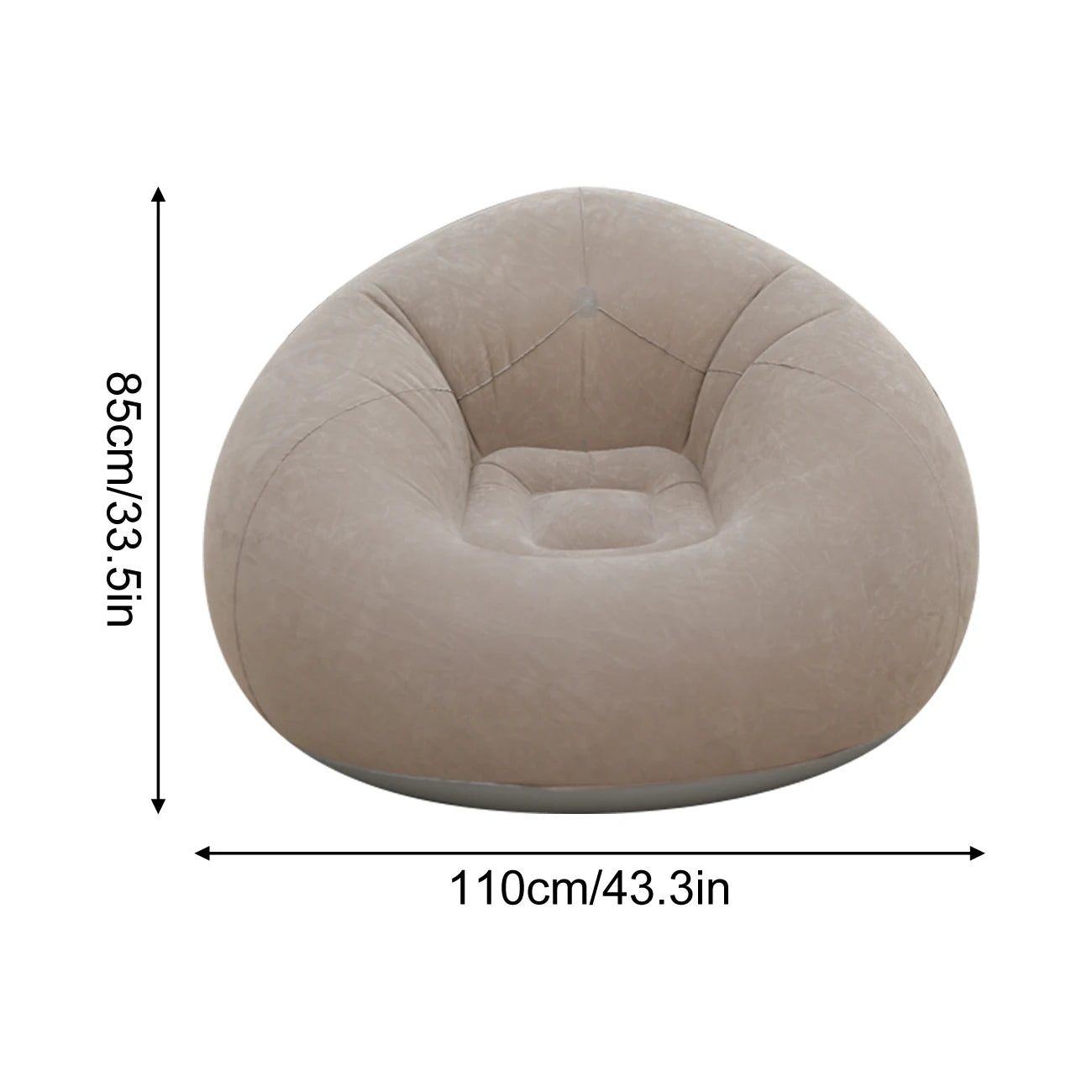 Inflatable Flocked Bean Bag Chair, Portable Air Sofa Lounge Seat for Bedroom Living Room Dorm Reading Gaming Relaxation
