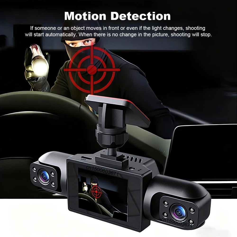 1080P 4 Camera Dash Cam for Cars Front Rear and Inside Car