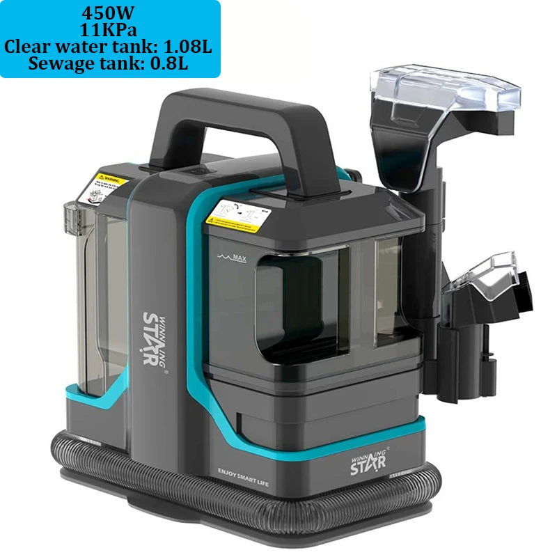 750W 15KPa Carpet Cleaner Portable Handheld Spot Cleaner Spray Suction Integrated Clean Machine for Car Sofa Carpet Pet Hair