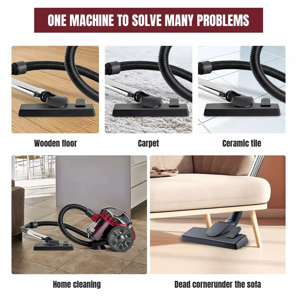 2600W 1.5L High-Efficiency Canister Vacuum