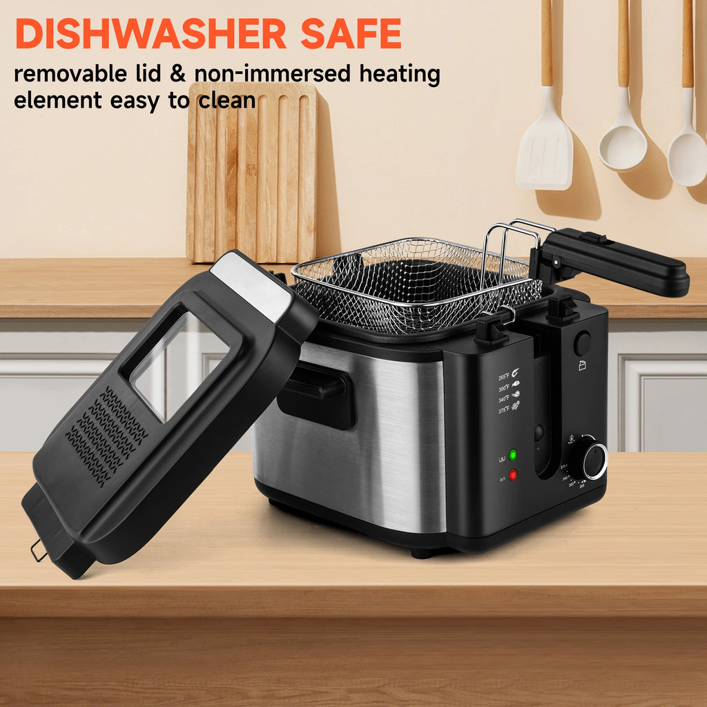 2.5L 1500W Electric Deep Fryer (US Plug) Large Capacity Countertop