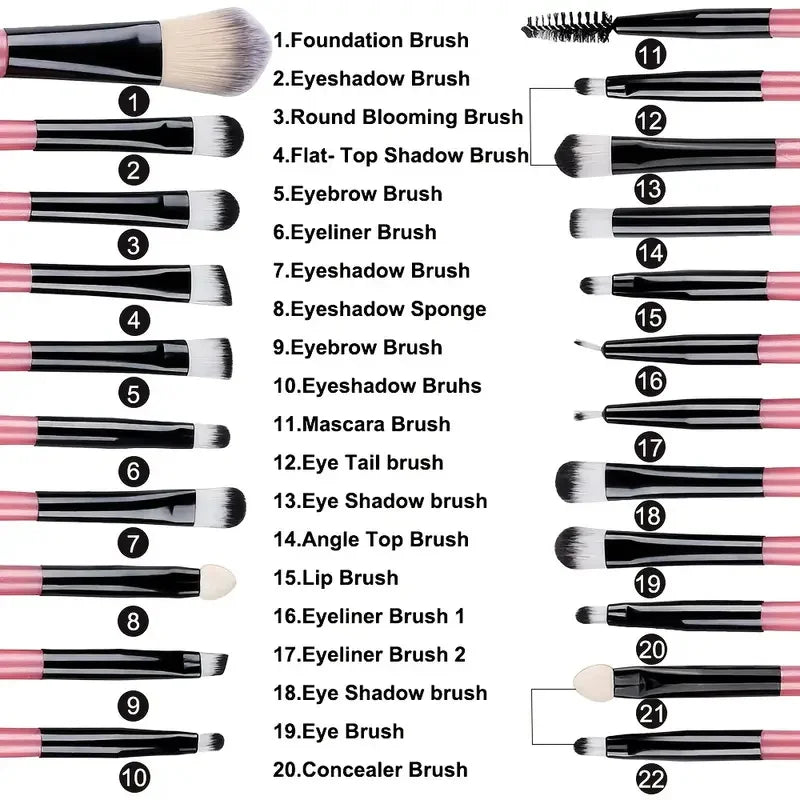 Makeupborstar Set – 12 st Professionella Borstar