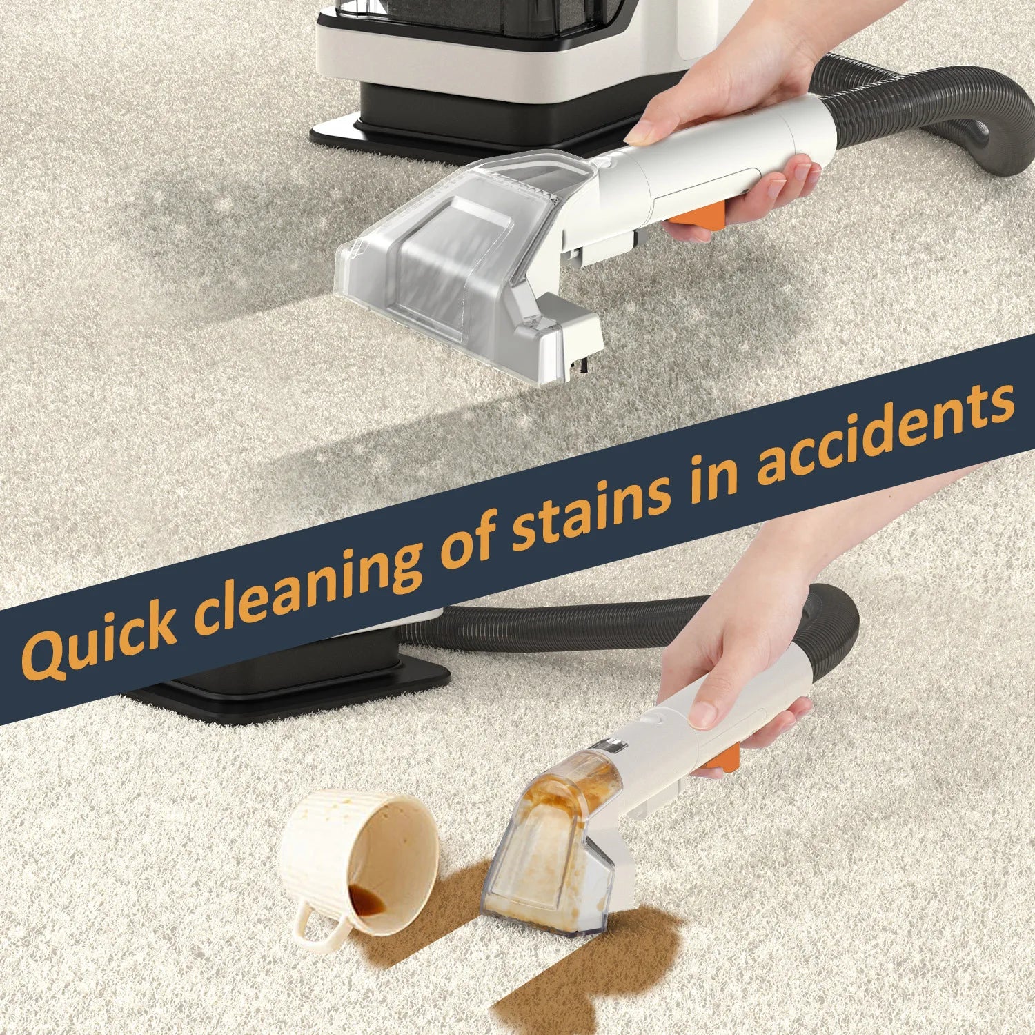 750W 15KPa Handheld Carpet Cleaner Portable