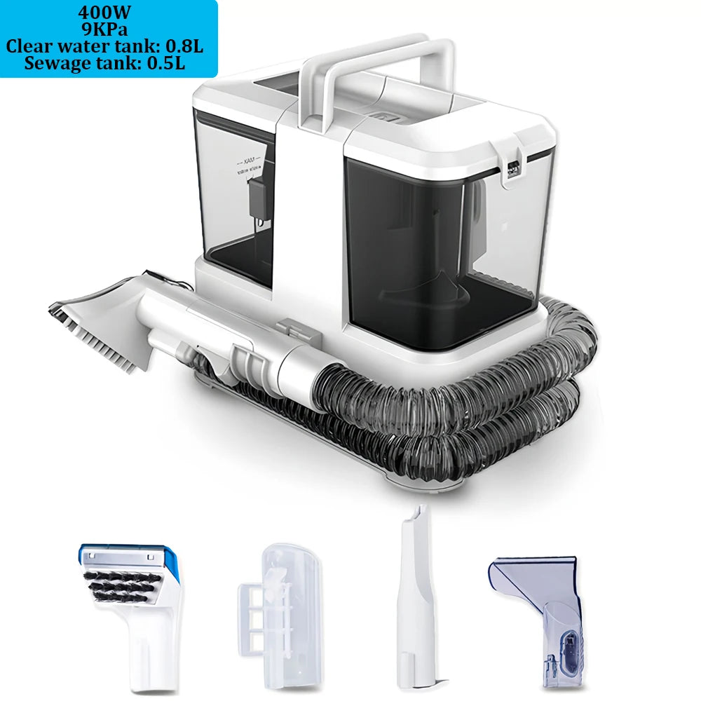 750W 15KPa Carpet Cleaner Portable Handheld Spot Cleaner Spray Suction Integrated Clean Machine for Car Sofa Carpet Pet Hair