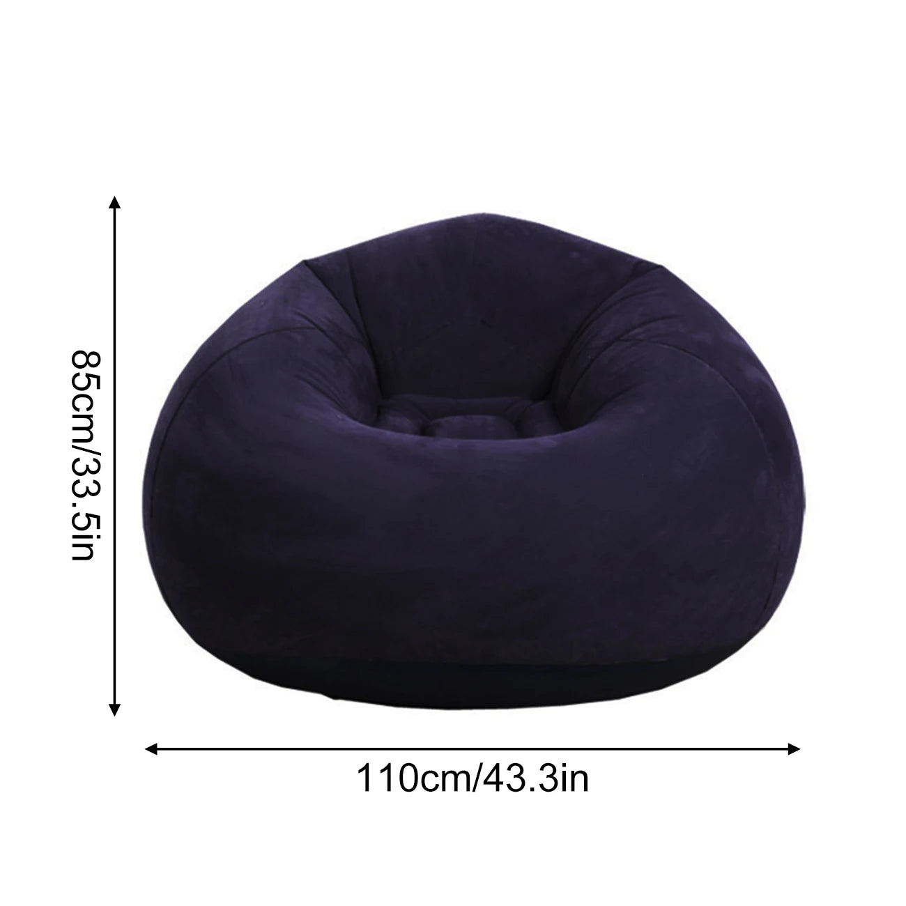 Inflatable Flocked Bean Bag Chair, Portable Air Sofa Lounge Seat for Bedroom Living Room Dorm Reading Gaming Relaxation
