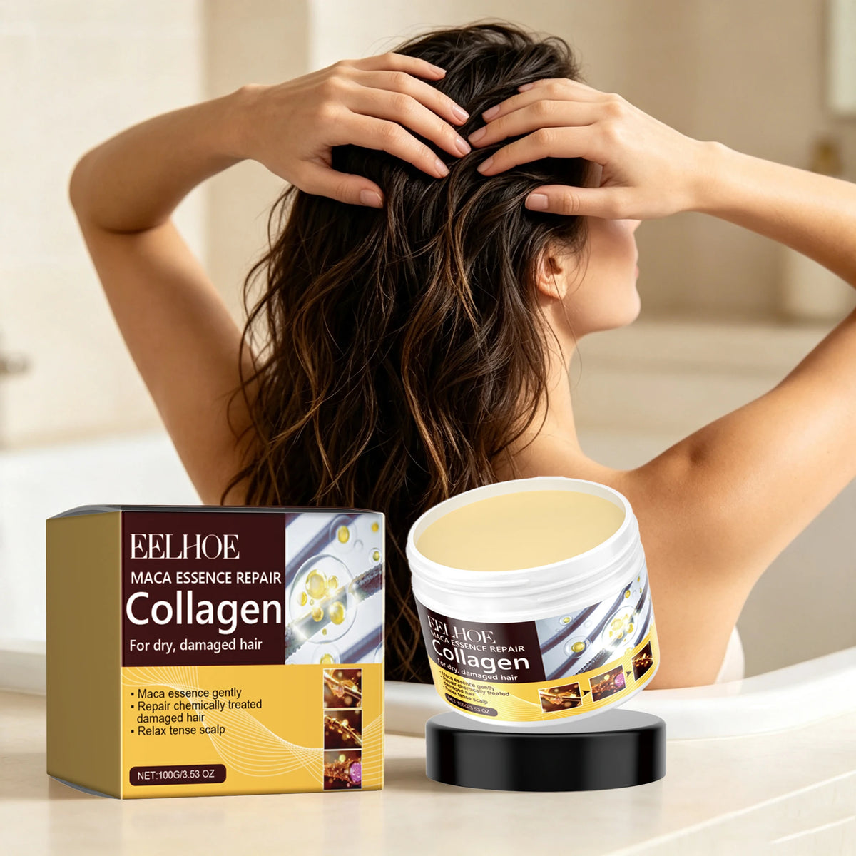 EELHOE Collagen Hair Mask Reduce Dryness Nourishing Repair Damaged Hair