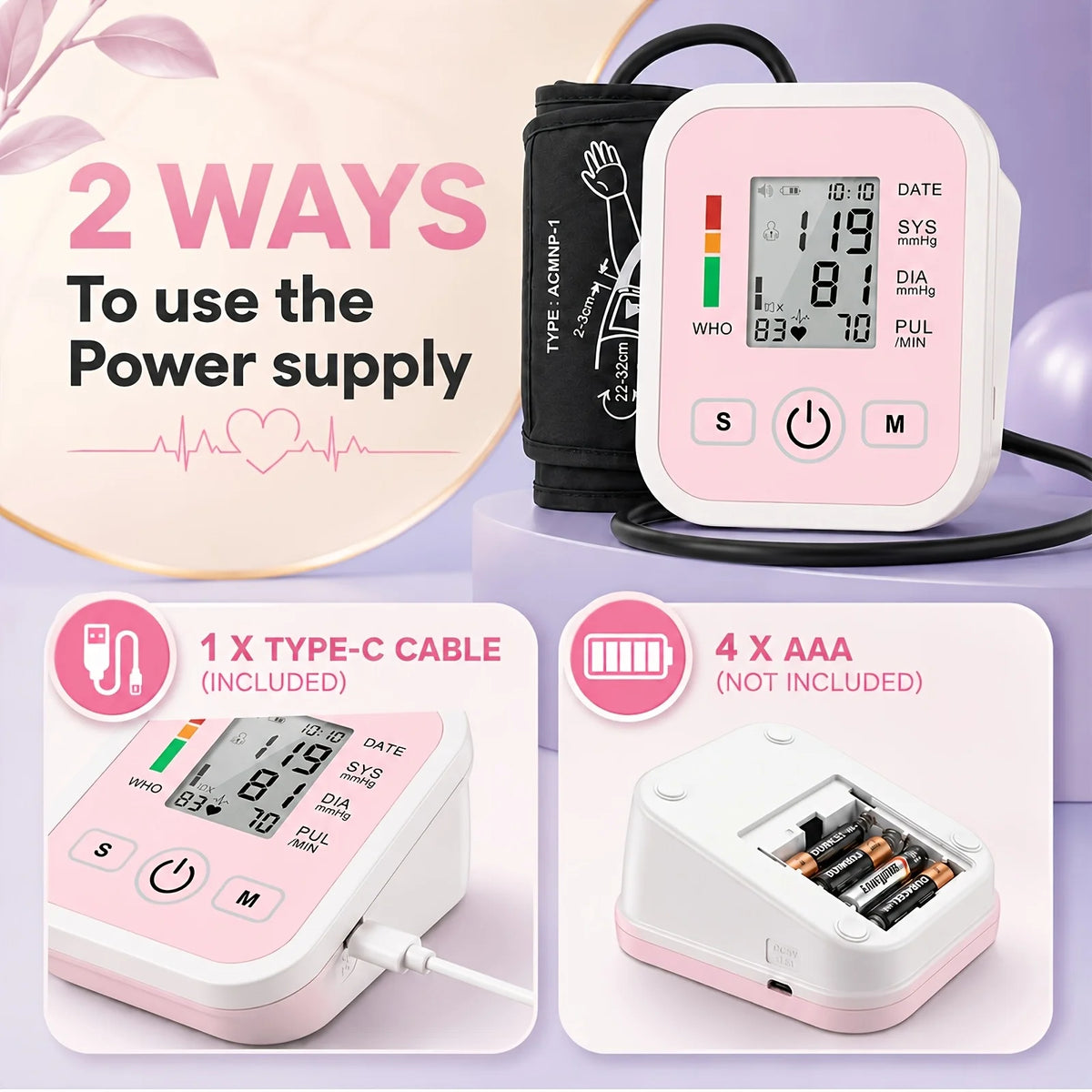 Tensiometer Heart Rate Pulse Oximeter Meter Kit BP Monitor Healthy