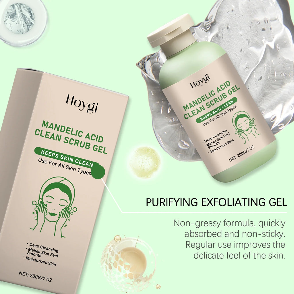 200g Mandelic Acid Body Exfoliating Gel Gentle Cleaning Pores Moisturizing Remove Dead Skin Refreshing Smoothing Body Scrub Gel