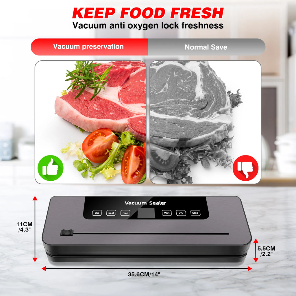 6-in-1 Multi-Functional Food Vacuum Sealer Machine, 6 Modes, Includes 10 Vacuum Bags