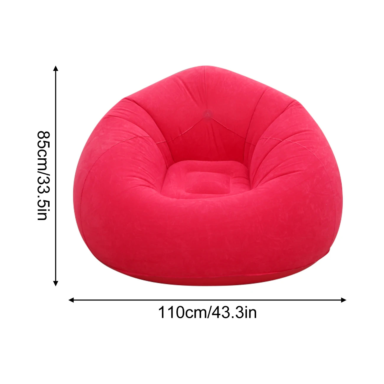 Inflatable Flocked Bean Bag Chair, Portable Air Sofa Lounge Seat for Bedroom Living Room Dorm Reading Gaming Relaxation