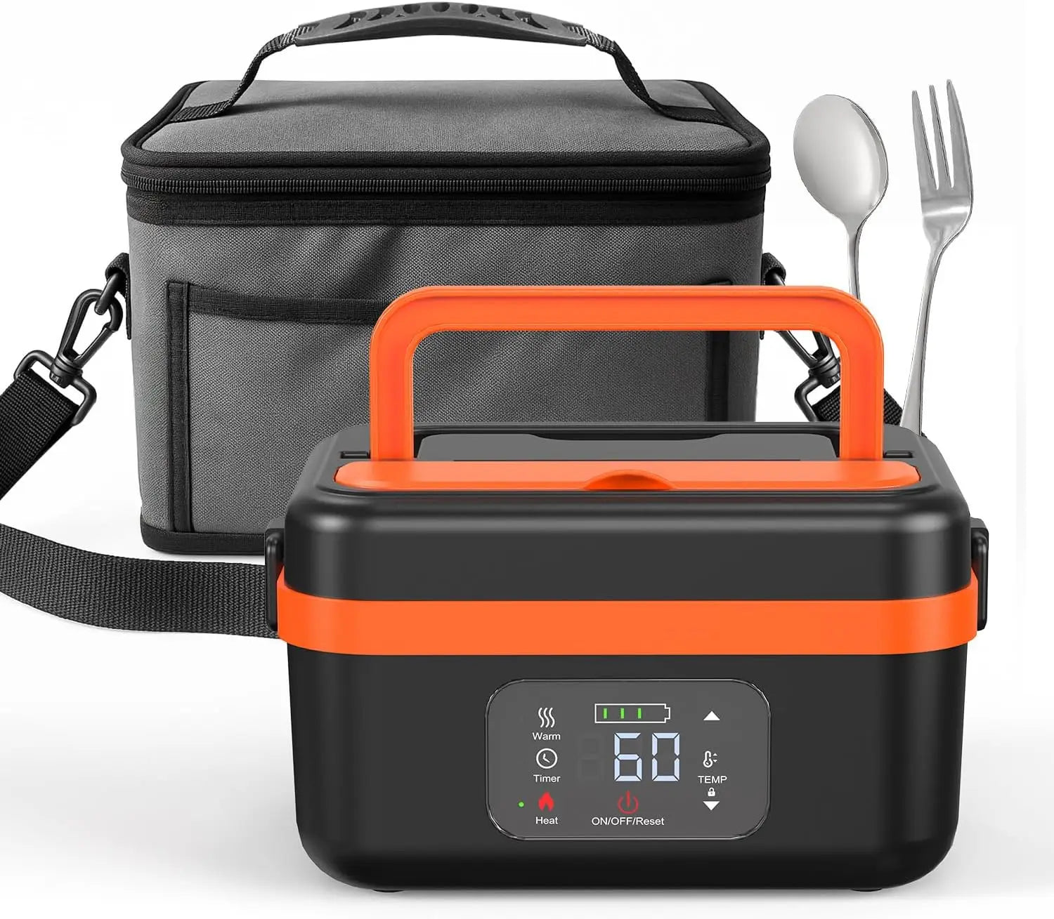 Portable Electric Lunch Box, 1L Capacity & 16000mAh Power Bank, Wireless Self-Heating for Work Travel Car Office