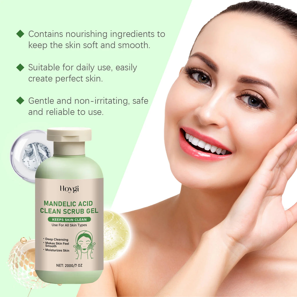 200g Mandelic Acid Body Exfoliating Gel Gentle Cleaning Pores Moisturizing Remove Dead Skin Refreshing Smoothing Body Scrub Gel