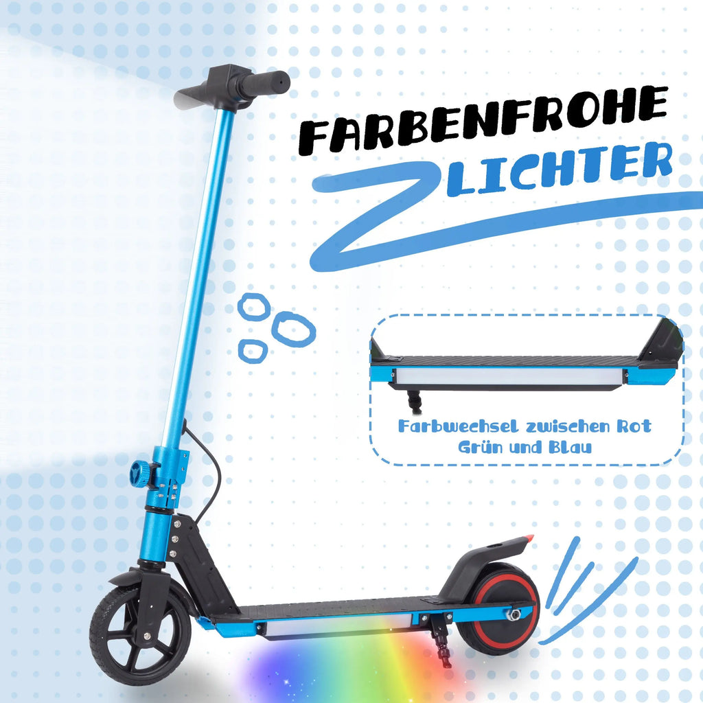 Sinaopus Children's Folding Electric Scooter 150W Motor LED Display Flashing Lights Lightweight E-Scooter 6-12 Years Safe Driving Up 12 km/h