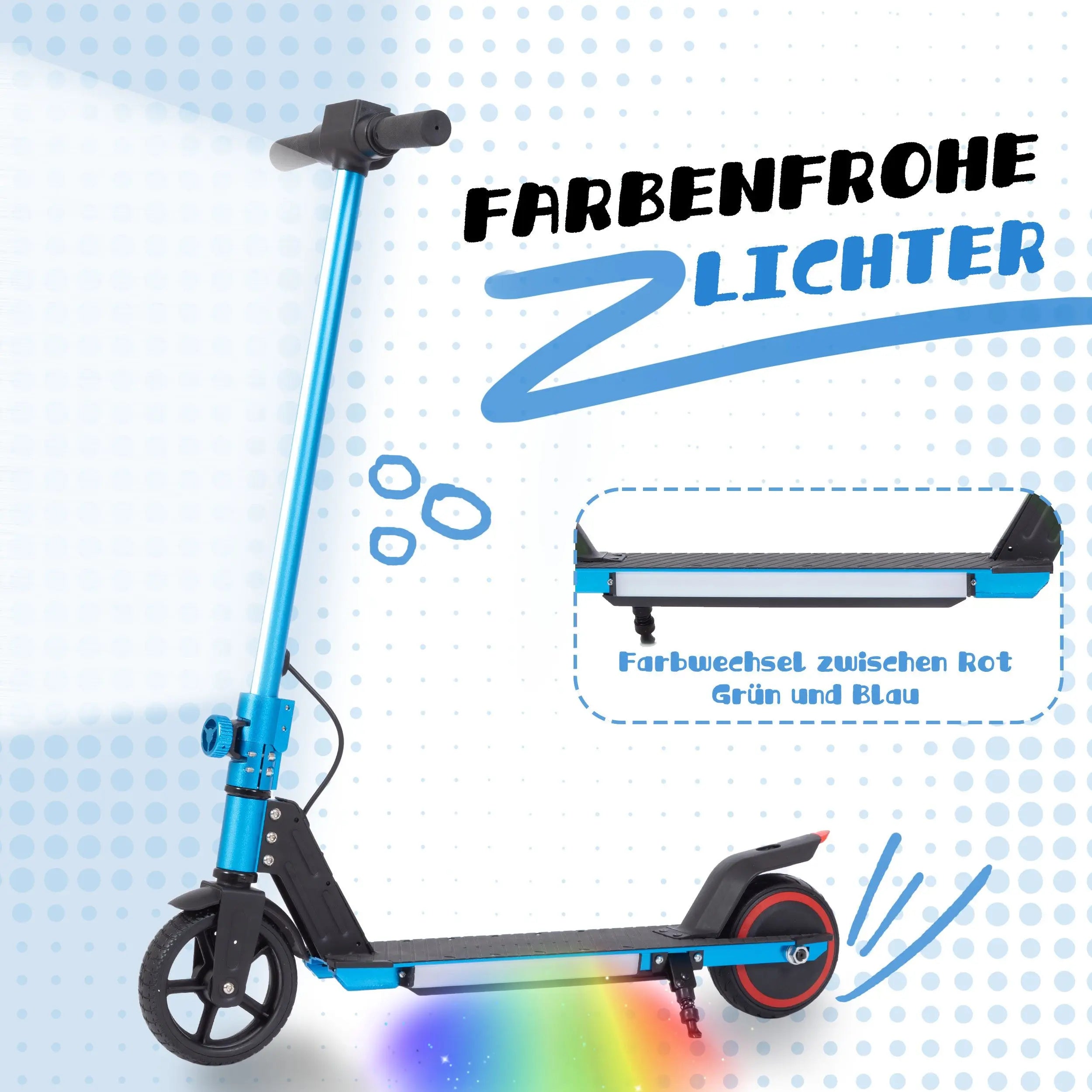 Sinaopus Children's Folding Electric Scooter 150W Motor LED Display Flashing Lights Lightweight E-Scooter 6-12 Years Safe Driving Up 12 km/h