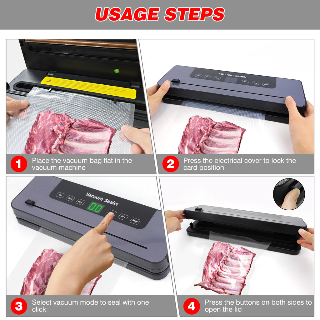 6-in-1 Multi-Functional Food Vacuum Sealer Machine, 6 Modes, Includes 10 Vacuum Bags