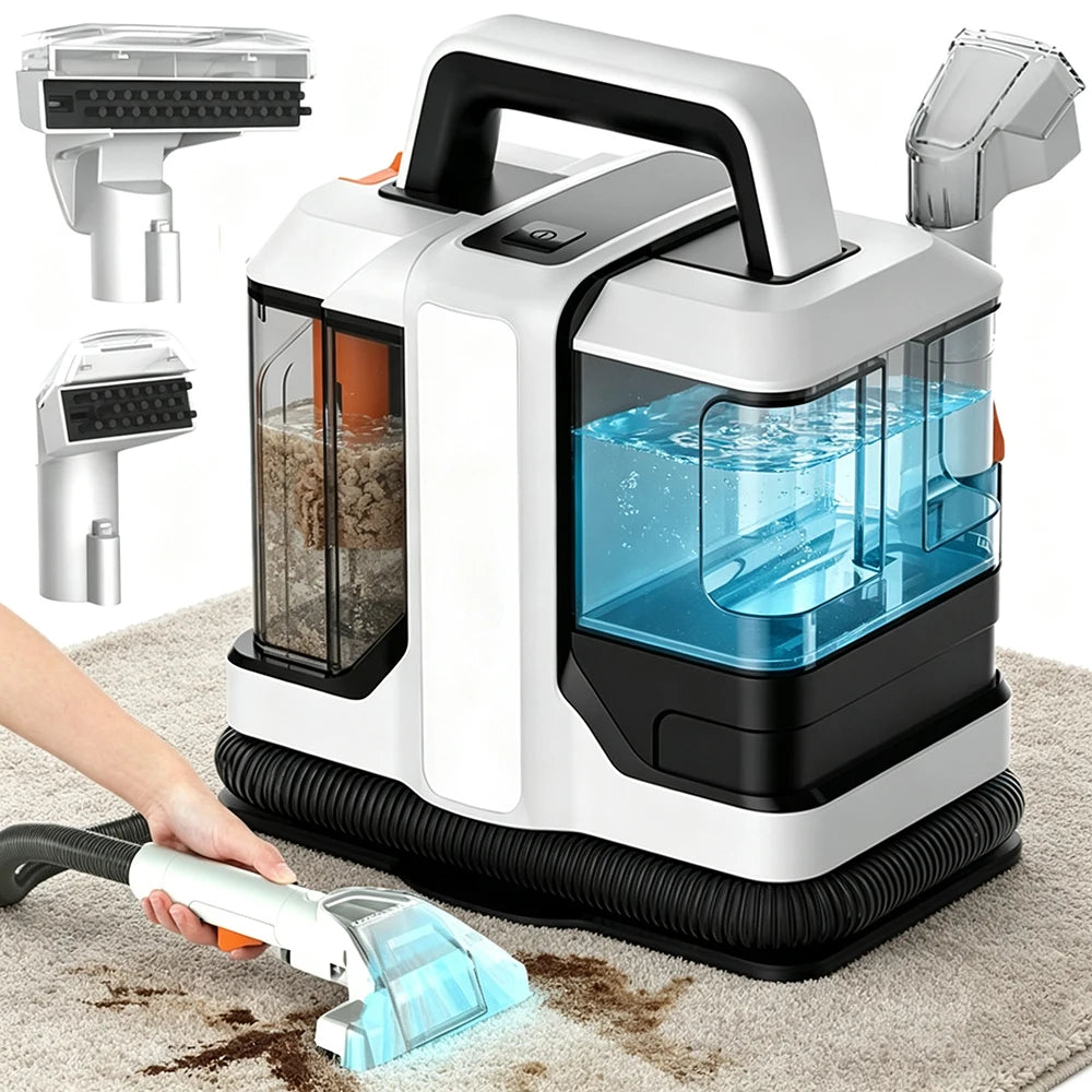750W 15KPa Carpet Cleaner Portable Handheld Spot Cleaner Spray Suction Integrated Clean Machine for Car Sofa Carpet Pet Hair