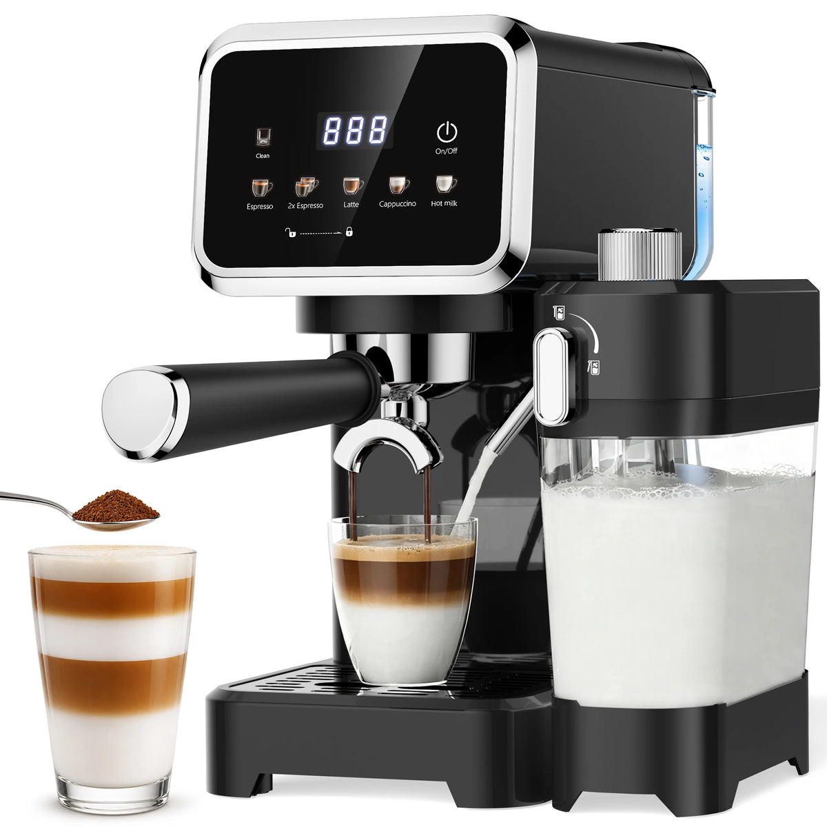 Espresso Machine with Color Touchscreen, 20 Bar