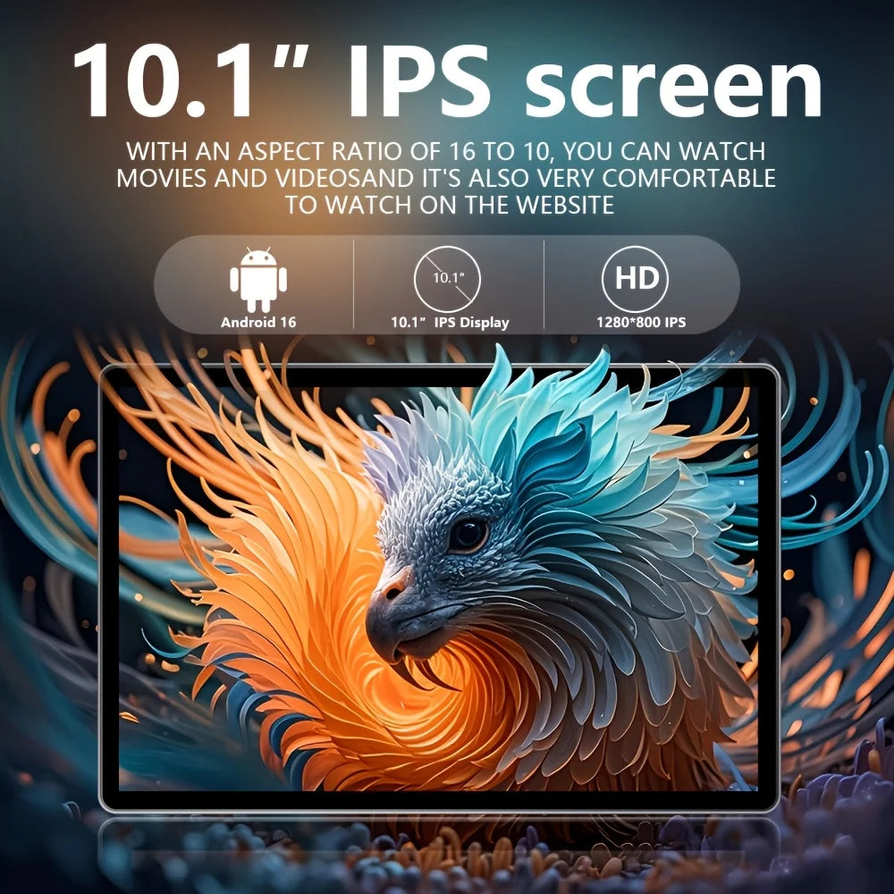 COLORROOM Android 16 Tablet 10.1" IPS, (6GB+20GB) RAM, 128GB ROM,