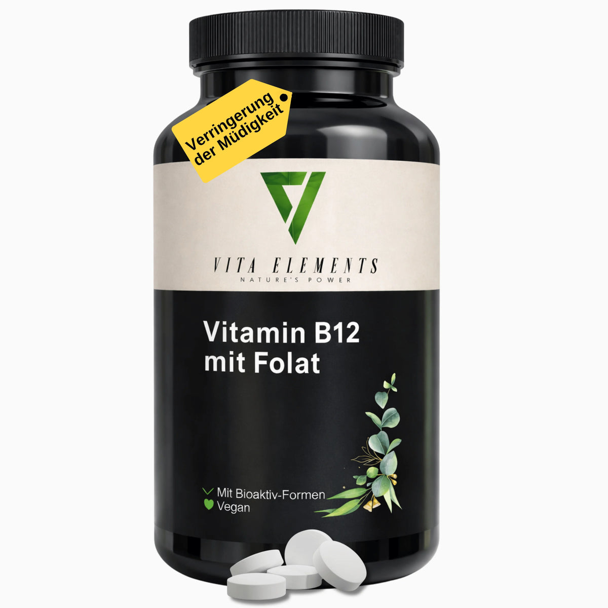 Vitamin B12 with folate tablets | Laboratory tested in Germany