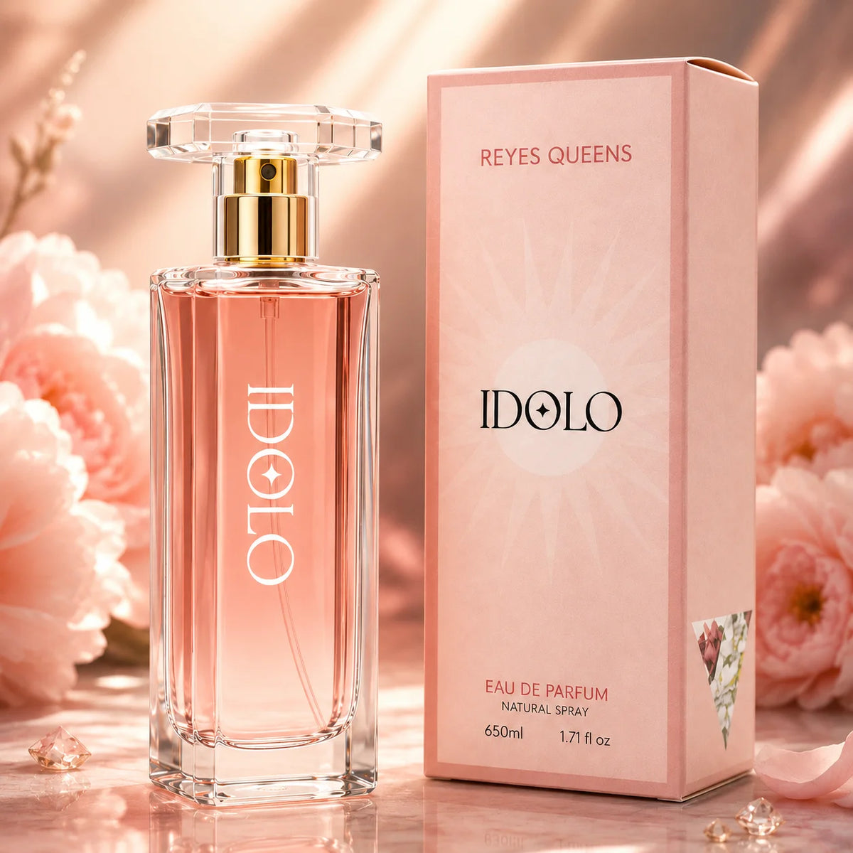 Reyes Queens- Idolo Eau De Parfum 50ml. Feminine Perfume with a Powdery Floral Scent