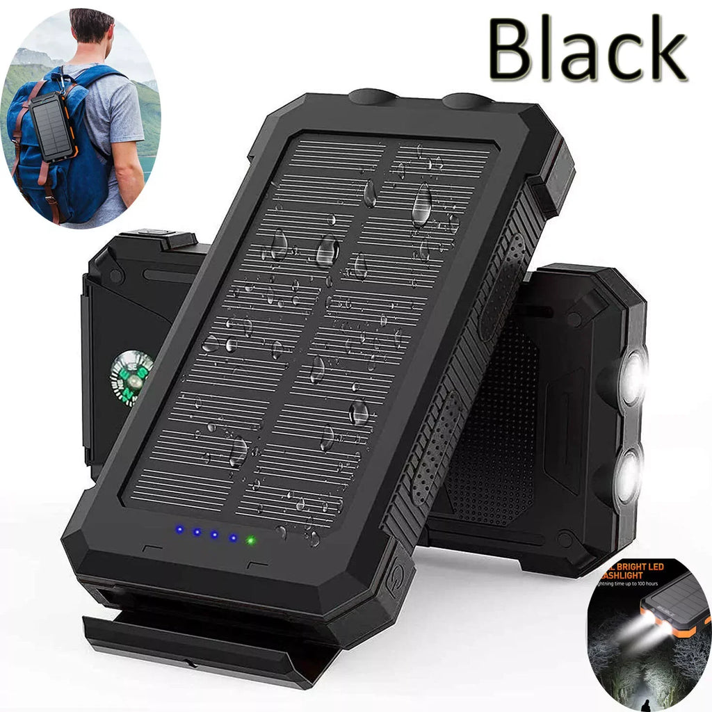 10000000mAh Solar Power Bank Waterproof 2USB LED Battery Charger For Cell Phone