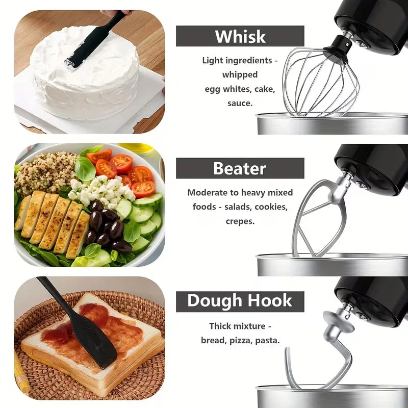 Premium Stand Mixer with Stainless Steel Bowl, 2-in-1