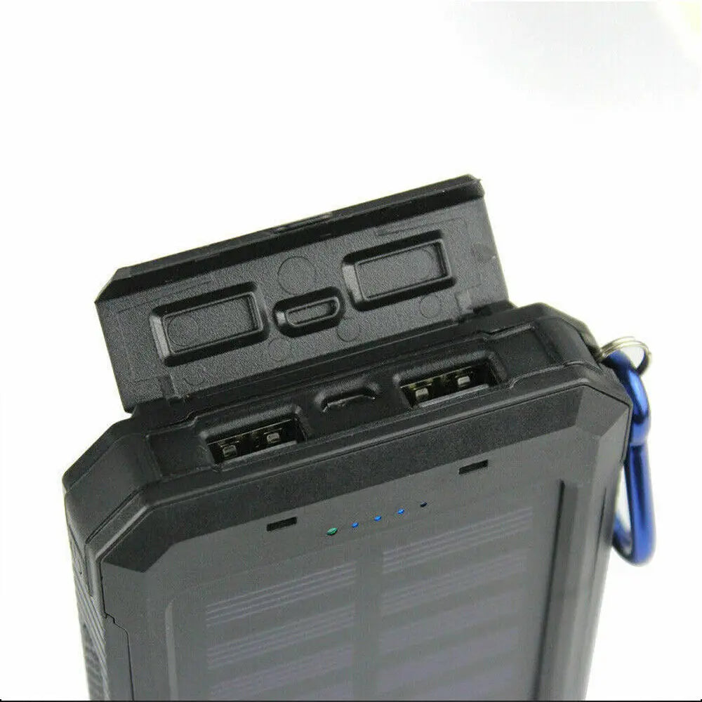 10000000mAh Solar Power Bank Waterproof 2USB LED Battery Charger For Cell Phone
