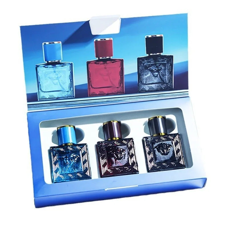 3-Piece Men's Fragrance Cift Set:Ocean Breeze,Cedarwood & Amber Eau DeToilette,3Oml PortablePerfume Bottles for Travel