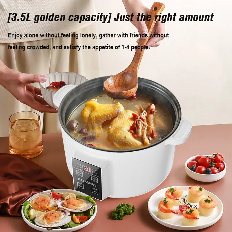 3.5L Electric Multifunctional Cooker Household Hot Pot Intelligent Non-stick Cookware for Kitchen and Home Appliance Rice Pot EU