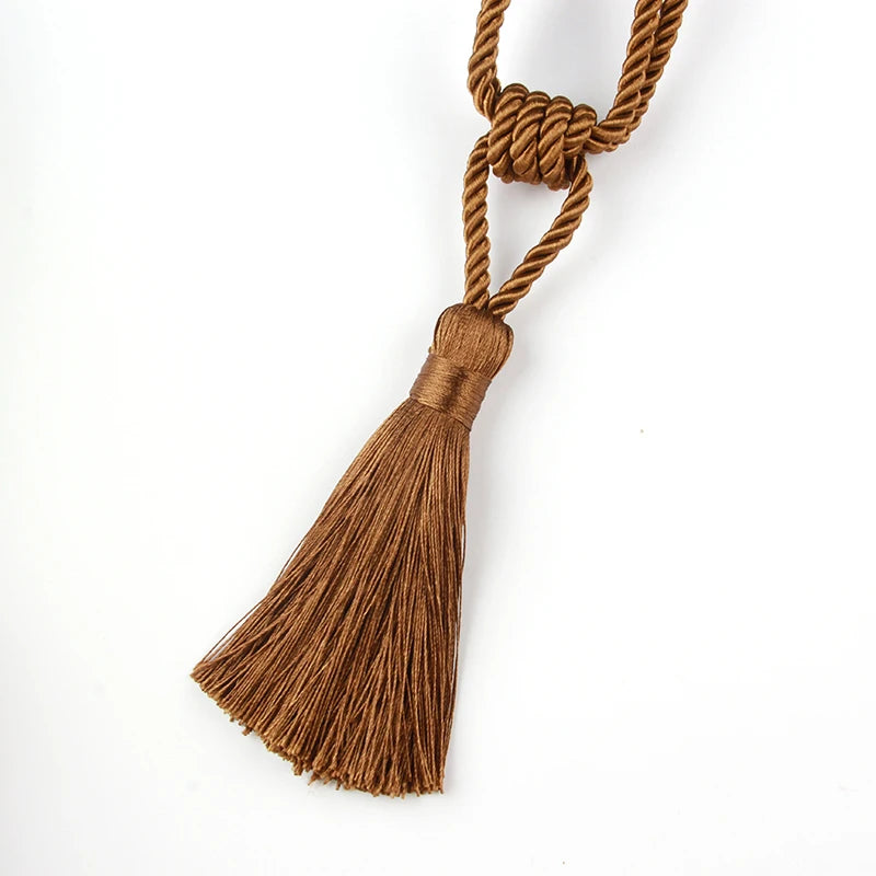 1Pc Handmade Tassel Curtain Tieback Room Accessories Gold Curtain Buckle Rope Home Decoration Holdback Window Fringe