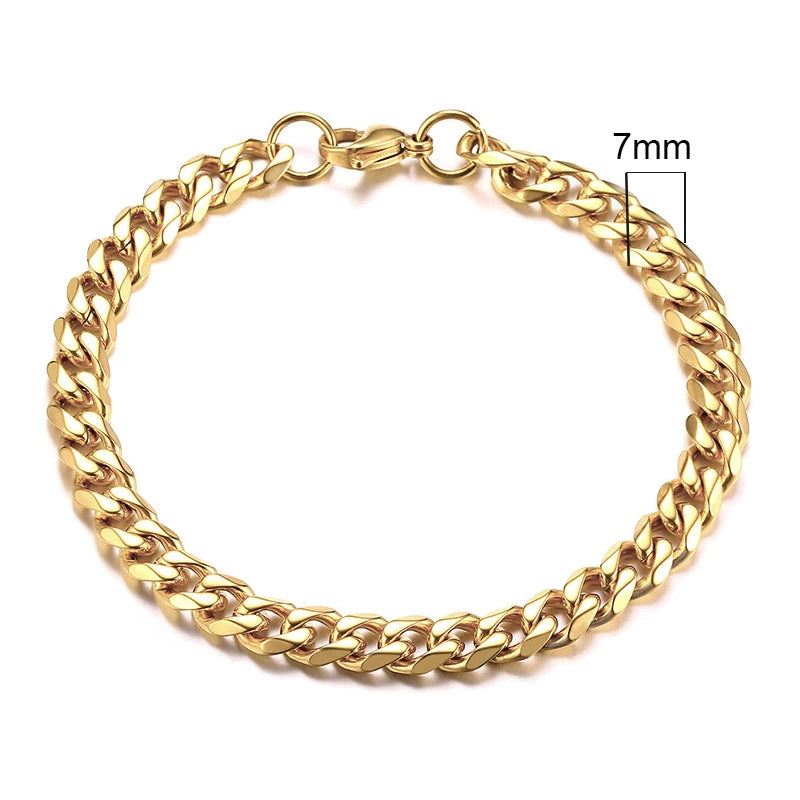 Vnox 3-11mm Chunky Miami Curb Chain Bracelet for Men Classic  Jewelry