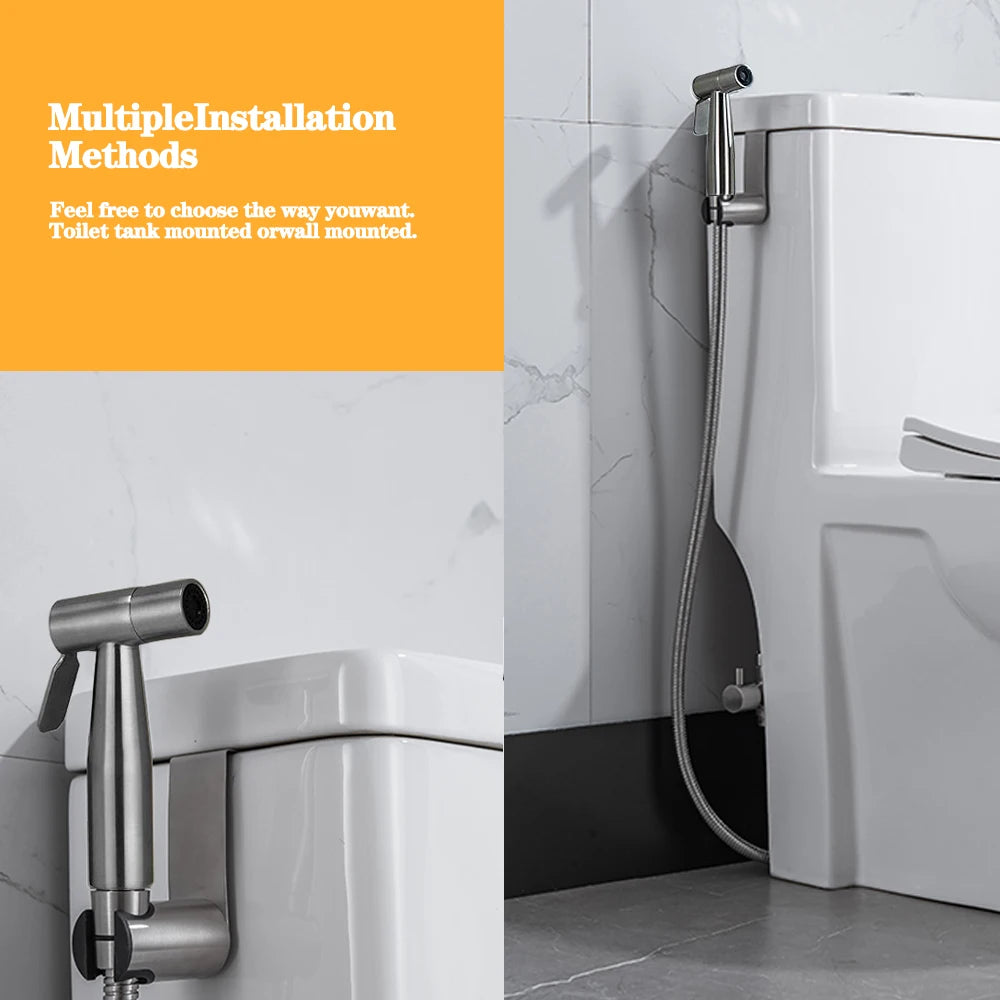 Handheld Toilet Bidet Sprayer Set Kit Stainless Steel Hand Bidet faucet
