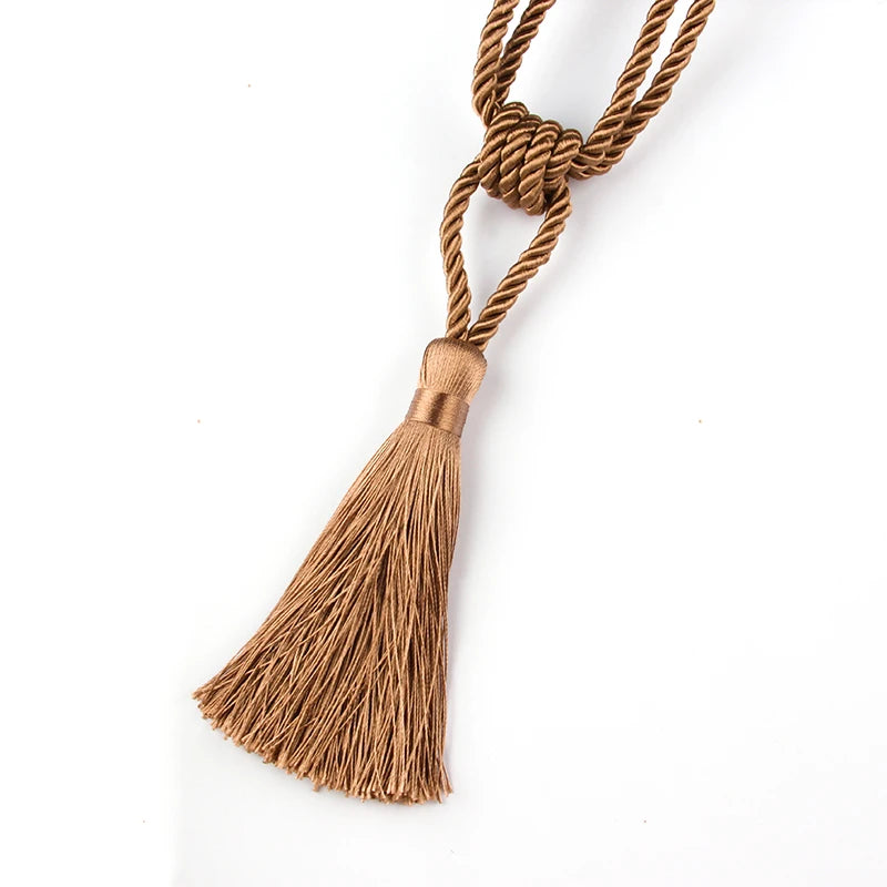 1Pc Handmade Tassel Curtain Tieback Room Accessories Gold Curtain Buckle Rope Home Decoration Holdback Window Fringe