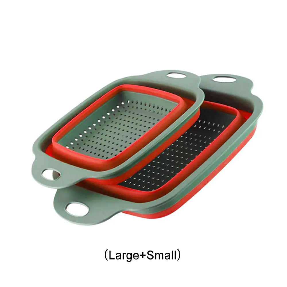 Silicone World Folding Drain Basket Fruit Vegetable Washing