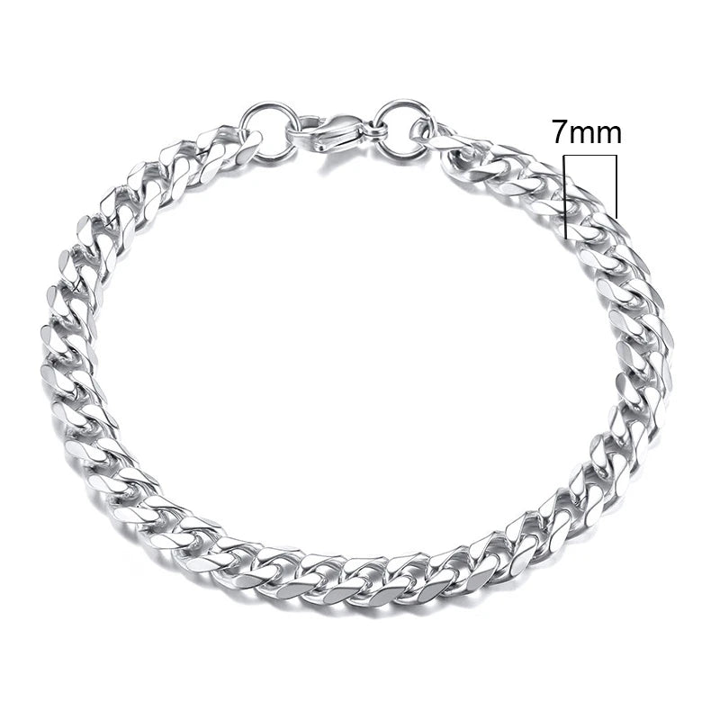 Vnox 3-11mm Chunky Miami Curb Chain Bracelet for Men Classic  Jewelry