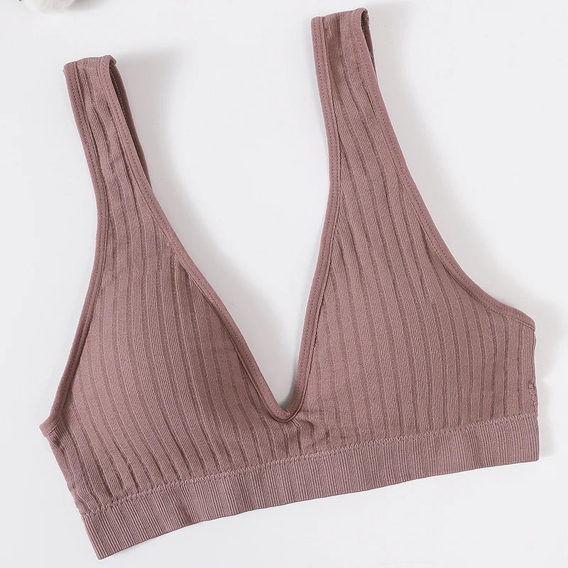 Seamless Bras For Women Sports Deep V Bra Tops Female Non-wire