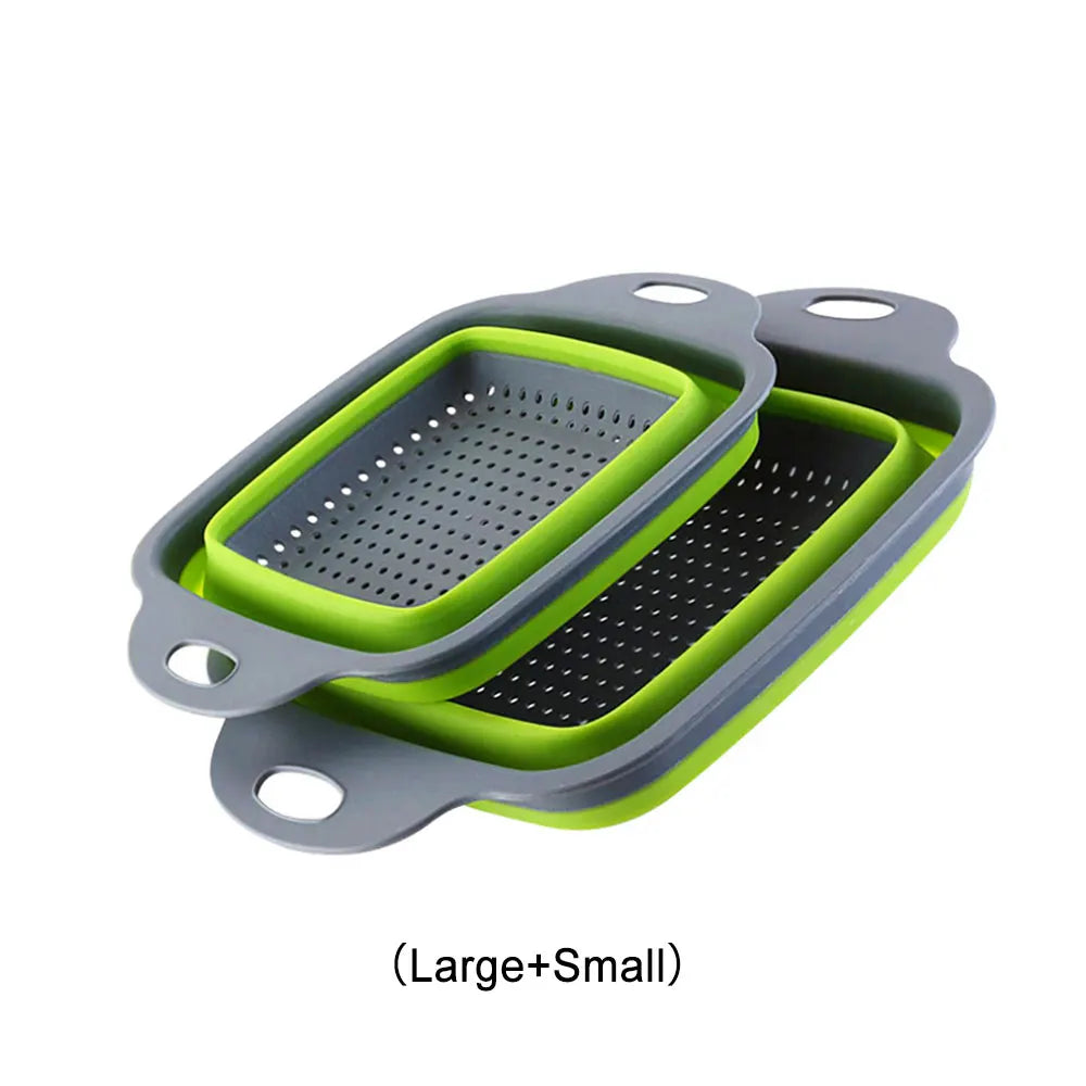 Silicone World Folding Drain Basket Fruit Vegetable Washing