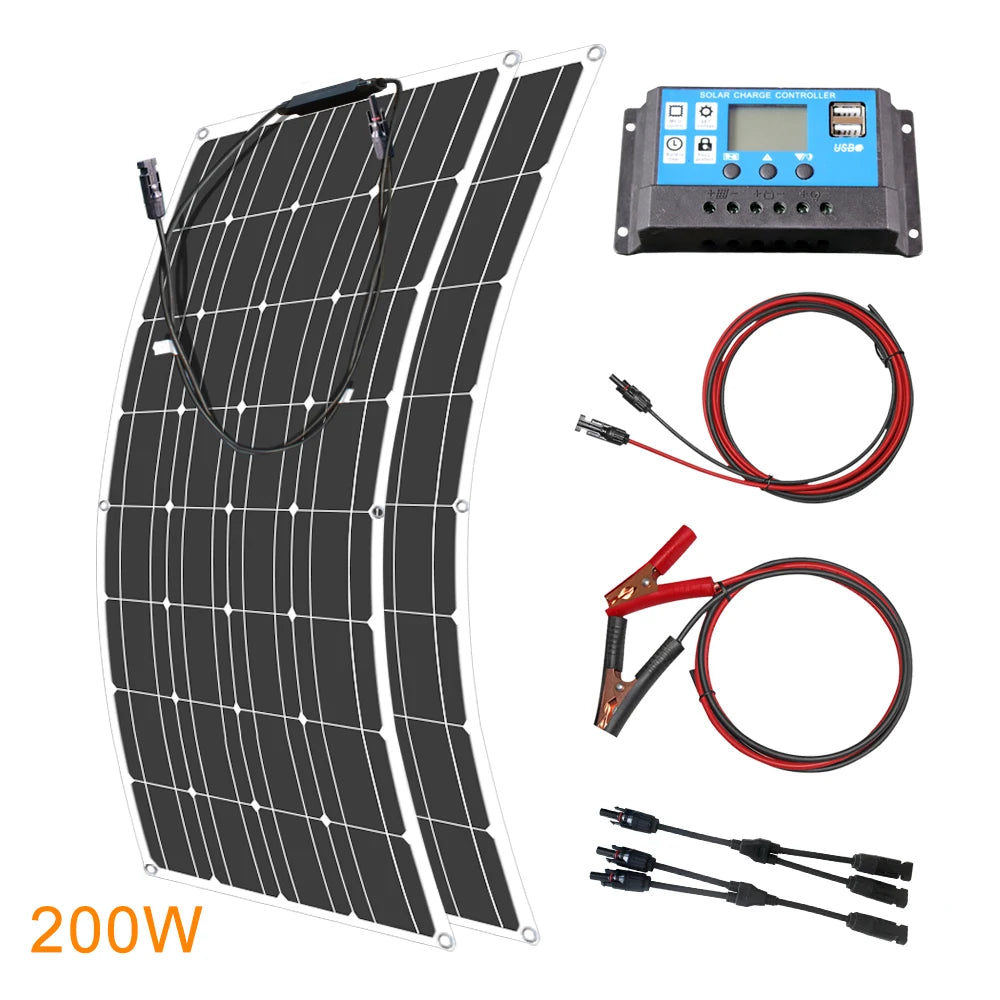 ASUNERGE 12V Flexible Solar Panel 600W 100W 200W 300W 400W 500W