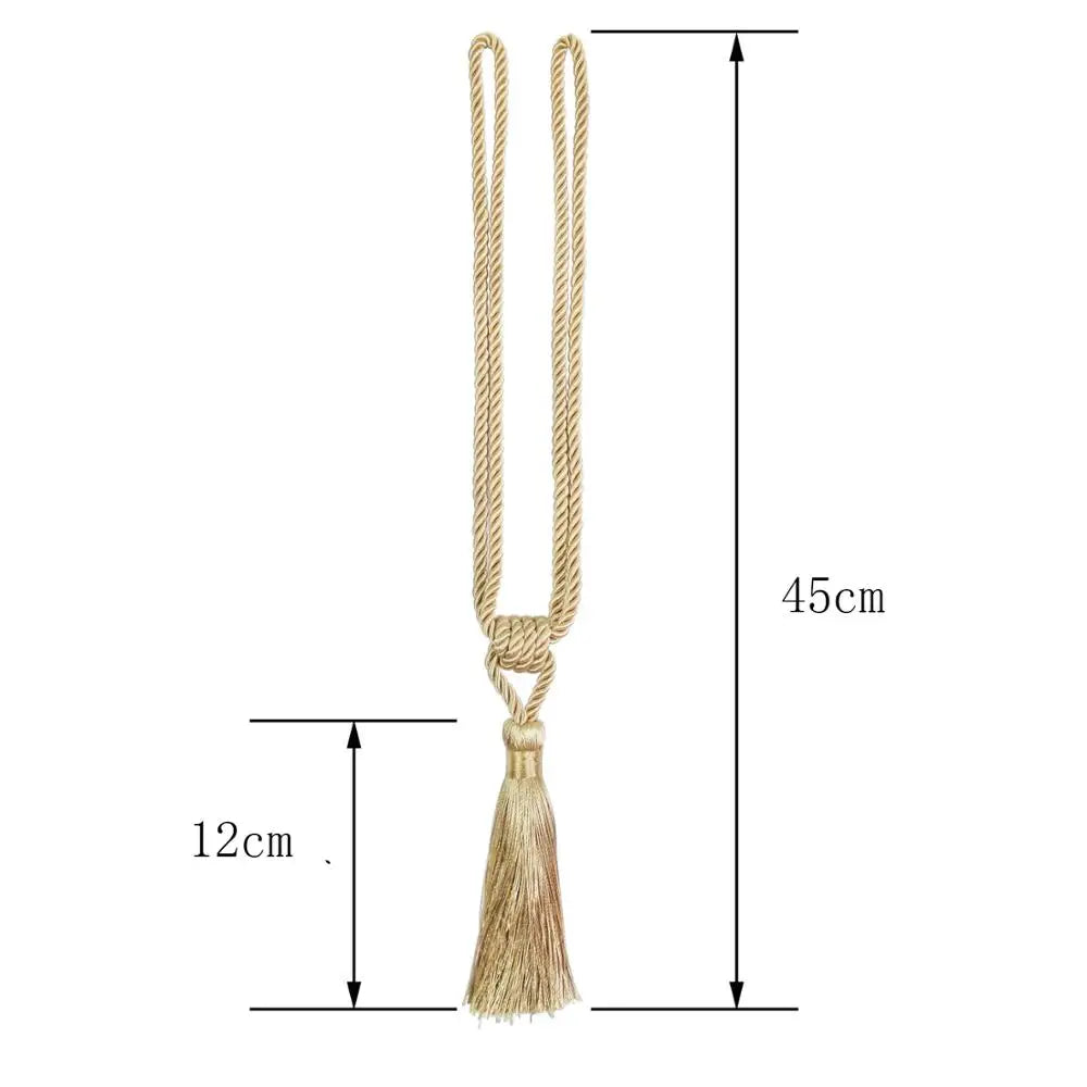 1Pc Handmade Tassel Curtain Tieback Room Accessories Gold Curtain Buckle Rope Home Decoration Holdback Window Fringe