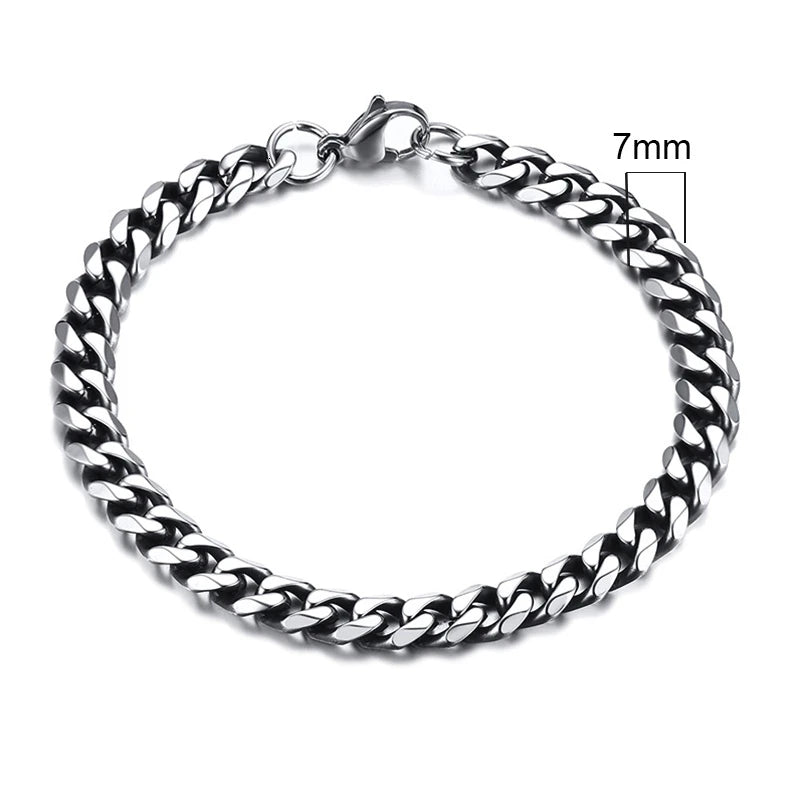 Vnox 3-11mm Chunky Miami Curb Chain Bracelet for Men Classic  Jewelry
