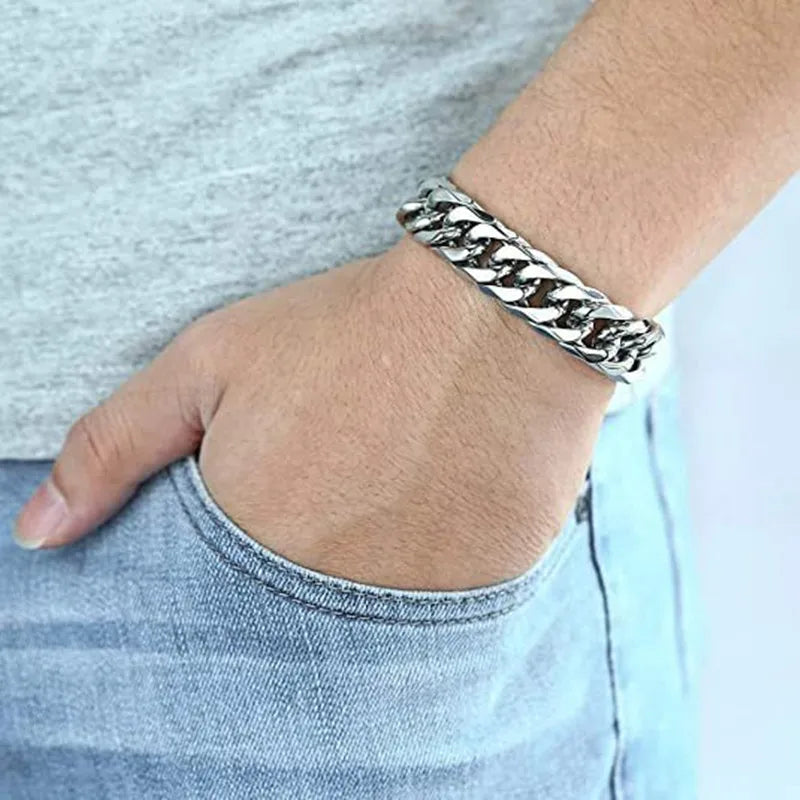 HNSP Stainless Steel Hand Chain Bracelet For Men