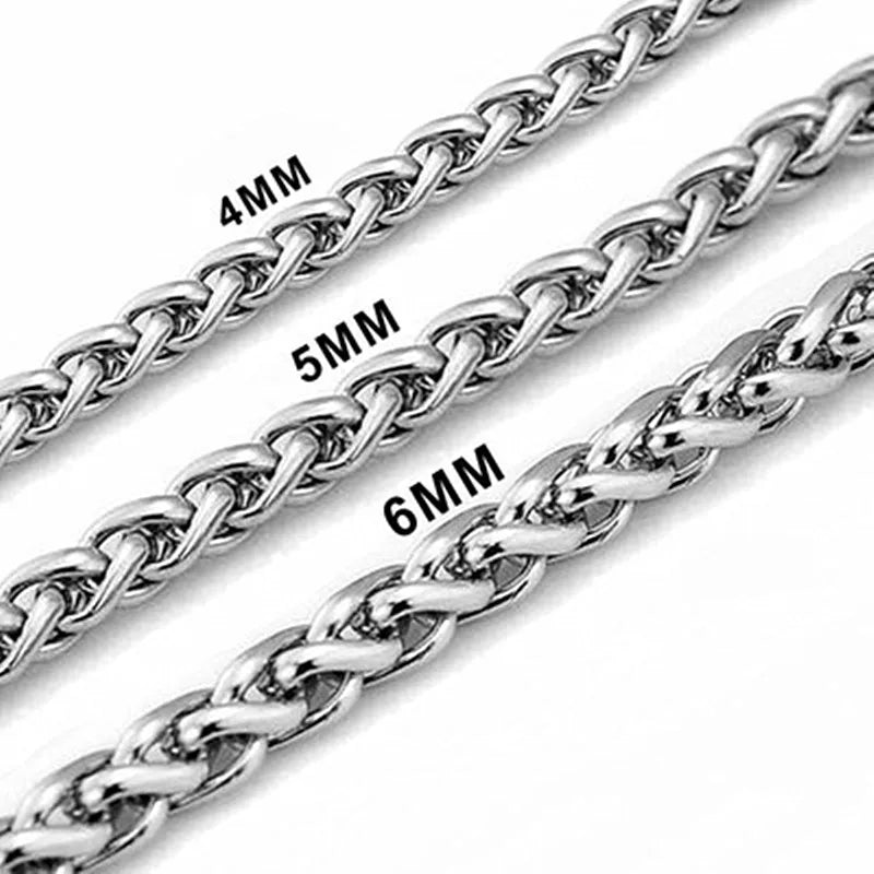 HNSP Simple Stainless Steel Twist Rope Chain Hand Bracelet For Men