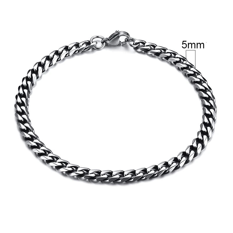 Vnox 3-11mm Chunky Miami Curb Chain Bracelet for Men Classic  Jewelry