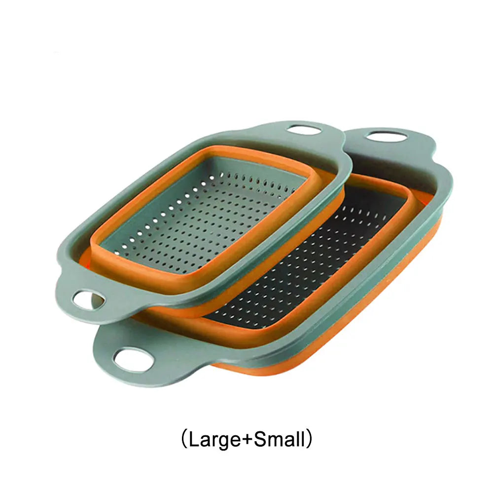 Silicone World Folding Drain Basket Fruit Vegetable Washing