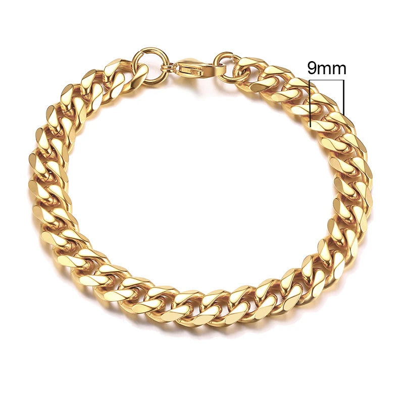 Vnox 3-11mm Chunky Miami Curb Chain Bracelet for Men Classic  Jewelry