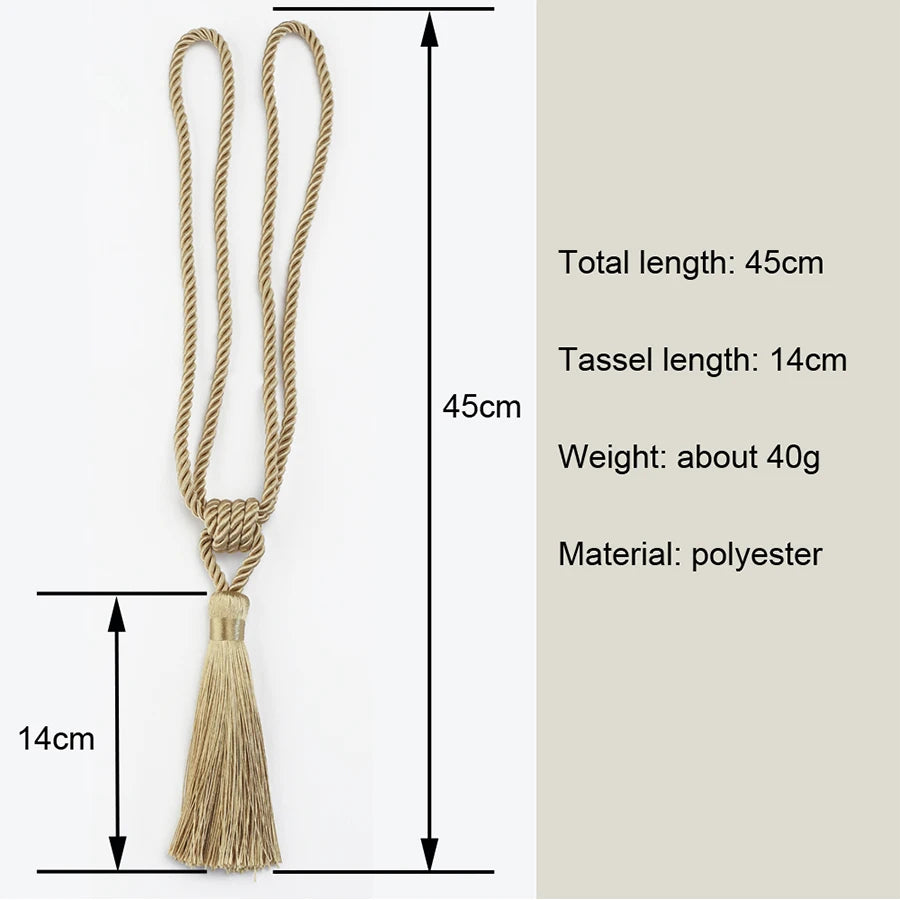 BEL AVENIR 1Pc Handmade Tassel Curtain Tieback